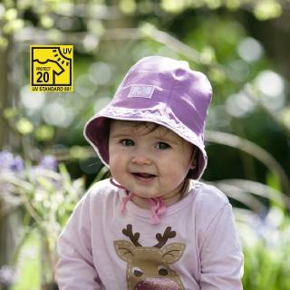 【德國 Pickapooh】有機棉寶寶防曬遮陽小圓帽 UV20(粉紫 0-6個月/6-12個月)