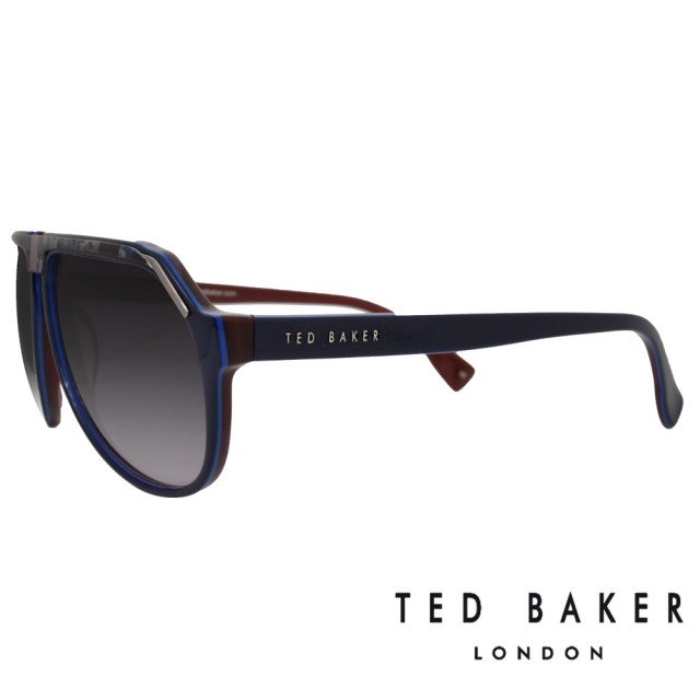 【TED BAKER】限量款 英國紳士石紋款飛行員太陽眼鏡(TB1239-625 藍)