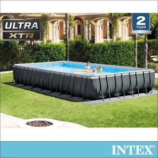【INTEX】長方型框架速搭大型游泳池975x488x132cm-附砂濾水泵(54368L_26373)
