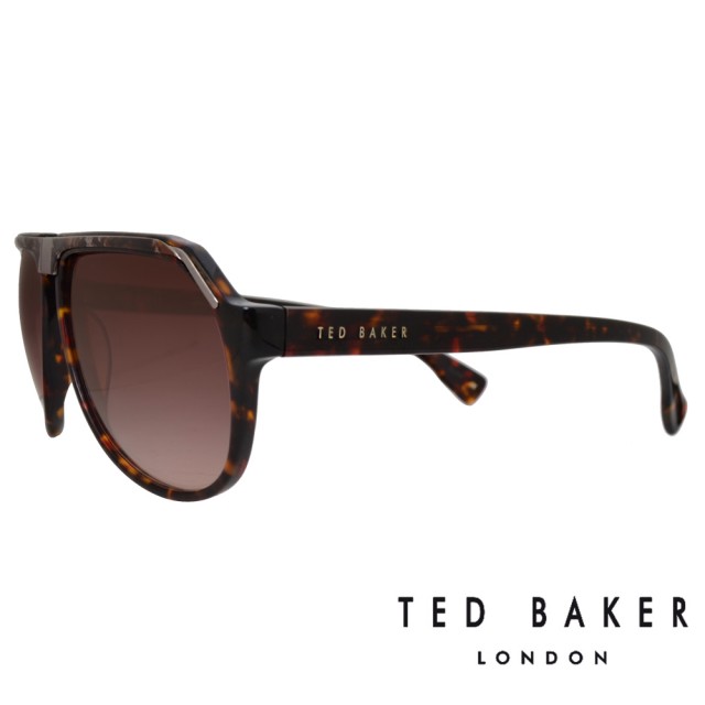 【TED BAKER】限量款 英國紳士石紋款飛行員太陽眼鏡(TB1239-135 琥珀)