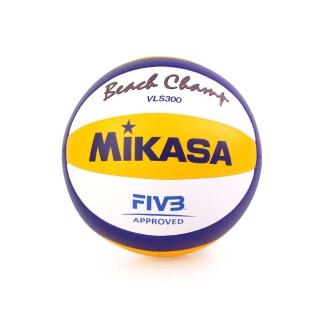 【MIKASA】手縫沙灘排球-5號球 FIVB指定球 海邊 黃藍白(VLS300)