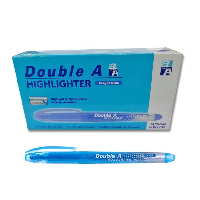 【Double A】螢光筆-螢光藍(12支/盒)