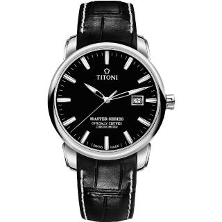 【TITONI 梅花錶】大師系列天文台認證12生肖限量機械錶-黑(83188 S-ST-577Z)