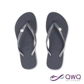 【QWQ】女生增高水鑽夾腳拖鞋-氣質優雅涼拖鞋不咬腳-鞋帶免費維修-衛星石白-銀河灰 MIT(AAVQ00808)