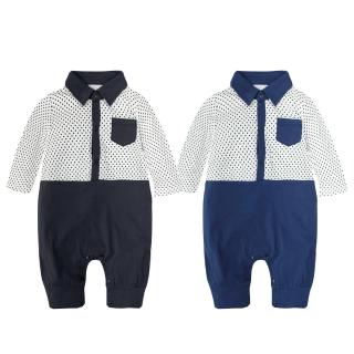 【Baby 童衣】拼接造型假兩件紳士連身衣 12016(共兩色)