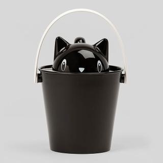 【義大利UNITEDPETS】小貓造型儲糧桶-附不沾手大勺子(黑貓黑桶)