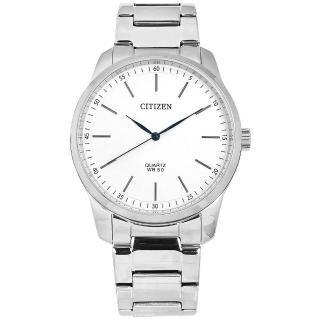 【CITIZEN 星辰】簡約時尚 礦石強化玻璃 日本機芯 不鏽鋼手錶 白色 42mm(BH5000-59A)