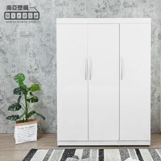 【南亞塑鋼】4.5尺三開門衣櫃(白色)