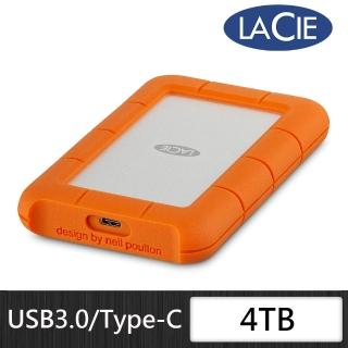 【LaCie 萊斯】Rugged USB-C USB3.0 4TB 行動硬碟(STFR4000800)
