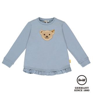 【STEIFF】熊頭童裝 荷葉邊長袖T恤(長袖上衣 啾啾款)