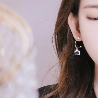 【HaNA 梨花】無耳洞/耳針款韓國金秘書華貴感藍寶石耳環