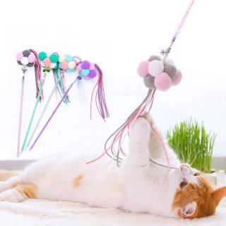 【寵物愛家】三色毛球逗貓玩具+洗衣板貓抓板(貓咪玩具)