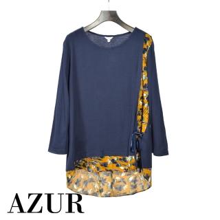 【AZUR】優雅風格兩件式印花上衣-2色