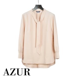 【AZUR】時尚女伶優雅領結造型雪紡上衣