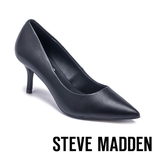 【STEVE MADDEN】KITKAT 魅力簡約素面尖頭高跟鞋(黑色)