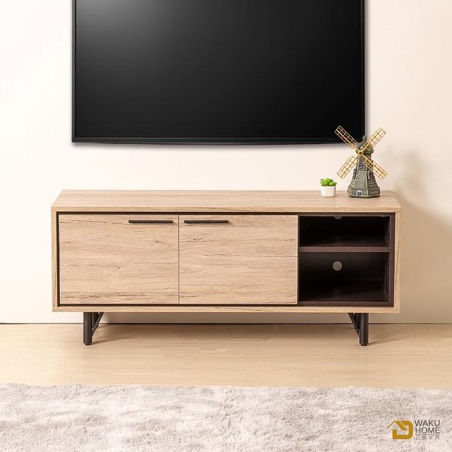 【WAKUHOME 瓦酷家具】Ryan 輕工業風白橡木 4尺電視櫃B001-K304
