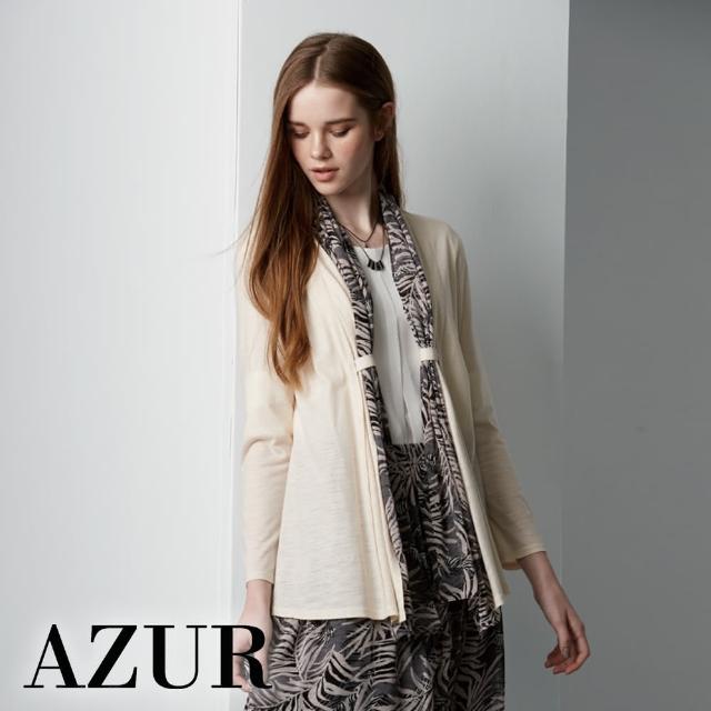 【AZUR】經典英倫風外罩衫-含圍巾-2色
