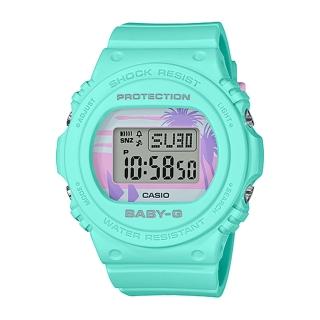 【CASIO 卡西歐】BABY-G 海灘風情電子錶 橡膠錶帶 蒂芬妮綠 防水200米(BGD-570BC-3)