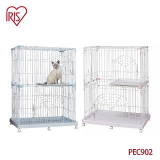 【IRIS】簡約雙層附輪貓籠PEC-902(共三色)