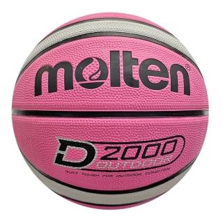 【MOLTEN】Molten 籃球 7號 男子 室外 大學 橡膠 深溝 12片貼 彈力 韌性 抓感 粉灰(B7D2005-PH)