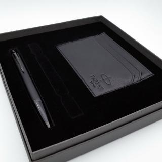 【PARKER】派克 新IM 特別版原子筆+牛皮卡夾禮盒組(二色可選)