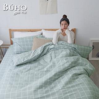 【BUHO 布歐】日系格紋單人二件式床包枕套組(多款任選)