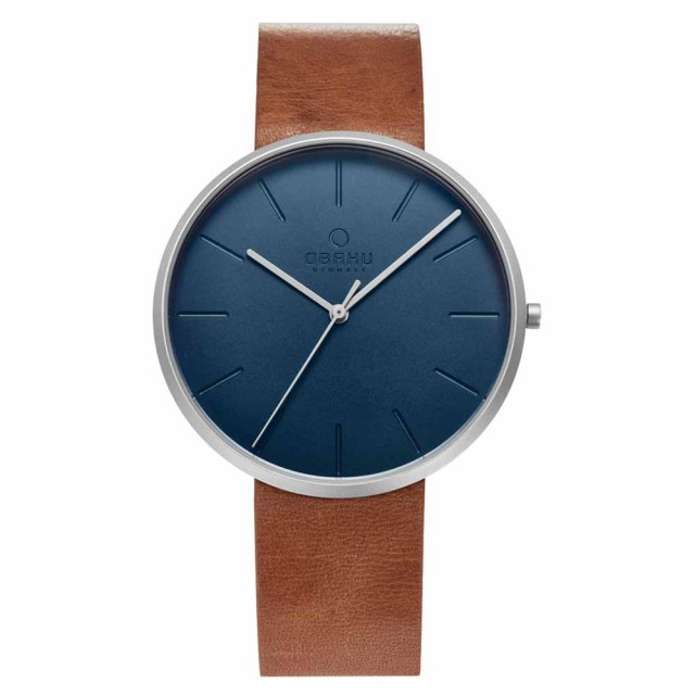 【OBAKU】至臻奢華經典腕錶-棕色x藍色(V219GXCLRN)