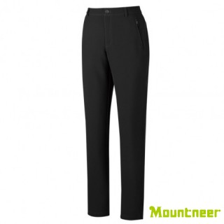 【Mountneer 山林】女 SOFT SHELL保暖極窄管褲-黑色 32S18-01(透氣合身/機能/下著/運動休閒)