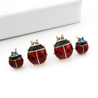 【Jpqueen】新清紅瓢蟲童話風可愛俏麗時尚耳環(紅色尺寸可選)