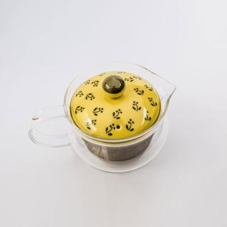 【POITC-C】日本西海小黃花不鏽鋼網耐熱玻璃茶壺(泡茶壺 Class Tea SS pot-375ml PO73587)