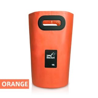 【Bill Case】實用輕便摺疊式15公升大容量多用途水桶袋-橙色(平穩不易倒 收納不佔空間)