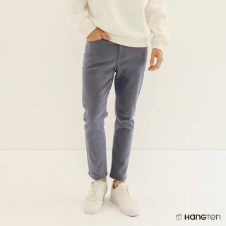 【Hang Ten】男裝-SLIM TAPERED FIT修身錐形五口袋長褲(藍)