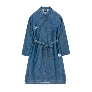 【BSX】女裝Core系列 綁帶襯衫洋裝(69 藍色)