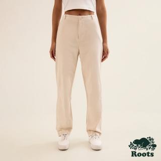 【Roots】Roots女裝-率性生活系列 簡約直筒長褲(乳白色)