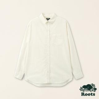 【Roots】Roots女裝-率性生活系列 有機棉牛津襯衫(白色)