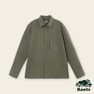 【Roots】Roots男裝-都會探索系列 環保材質彈性長袖襯衫(橄欖綠)
