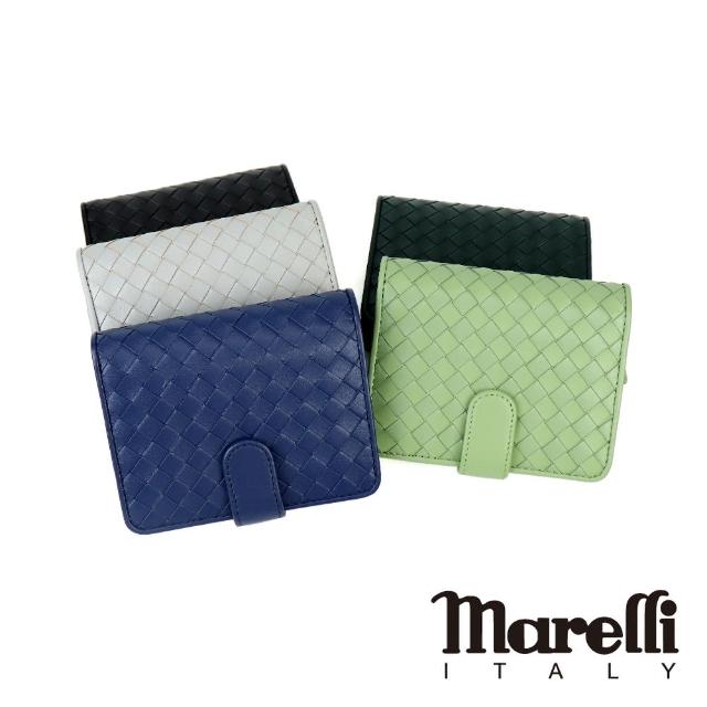 【Marelli】經典編織小羊皮扣帶短夾(ZM073)
