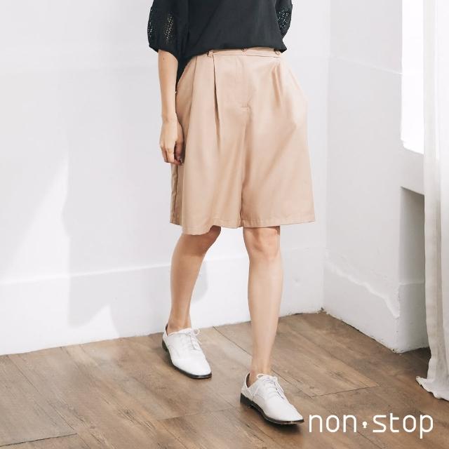 【non-stop】質感側釦五分褲-2色