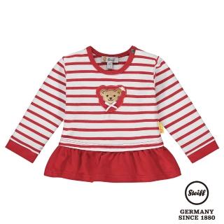【STEIFF】熊頭童裝 裙擺條紋長袖T恤(長袖上衣)