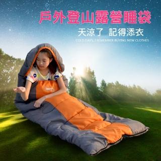 【CS22】信封式春秋戶外登山露營成人睡袋(210T防撕裂格子布)