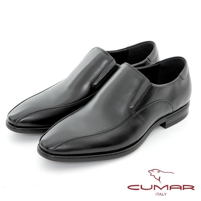 【CUMAR】簡約時尚 極簡風格真皮紳士鞋(黑色)