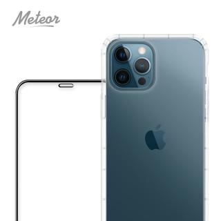 【Meteor】iPhone 12 Pro Max 6.7吋 手機保護超值2件組(透明空壓殼+鋼化膜)
