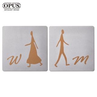 【OPUS 東齊金工】廁所標示牌-男女方形套組/戶外WC洗手間指示牌(SB-mw-SS 邂逅_不鏽鋼)