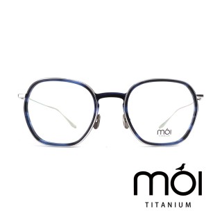 【moi 摩異】moi取意法語中的意涵 自我 純鈦光學眼鏡(藍色 T005-02)