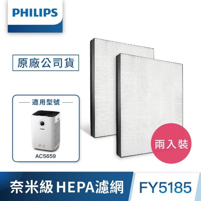 【Philips 飛利浦】奈米級勁護HEPA S3型濾網2入-FY5185(適用型號AC5659)