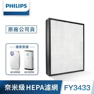 【Philips 飛利浦】奈米級勁護HEPA濾網 -FY3433(適用AC4558/AC3259)