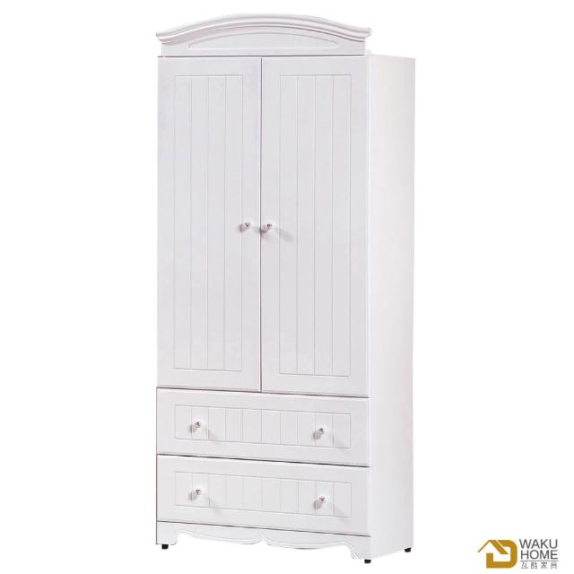 【WAKUHOME 瓦酷家具】Martha白色2.7尺衣櫃 A023-B141-02