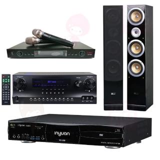 【音圓】S-2001 N2-350+DW-1+LM-750+QX900(伴唱機 大容量4TB硬碟+擴大機+無線麥克風+喇叭)