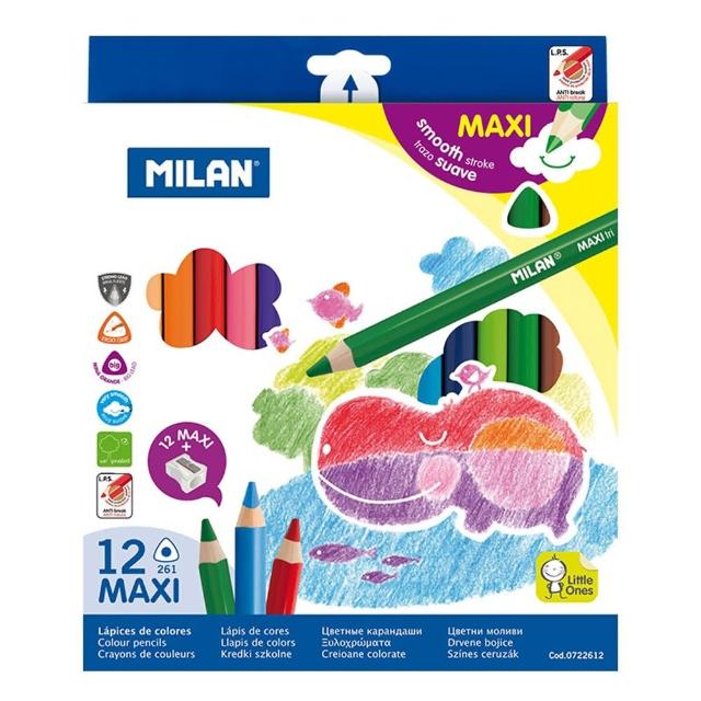 【MILAN】學齡前的第一盒色鉛筆_12色_附削筆器(色鉛筆)
