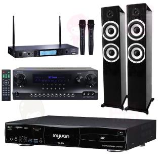 【音圓】S-2001 N2-550+DW-1+TR-5600+S-6601 黑(伴唱機 大容量4TB硬碟+擴大機+無線麥克風+喇叭)